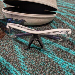 Oakley Radar Lock Path - White / Purple - Good Frame - Dirty and Scratched Lens